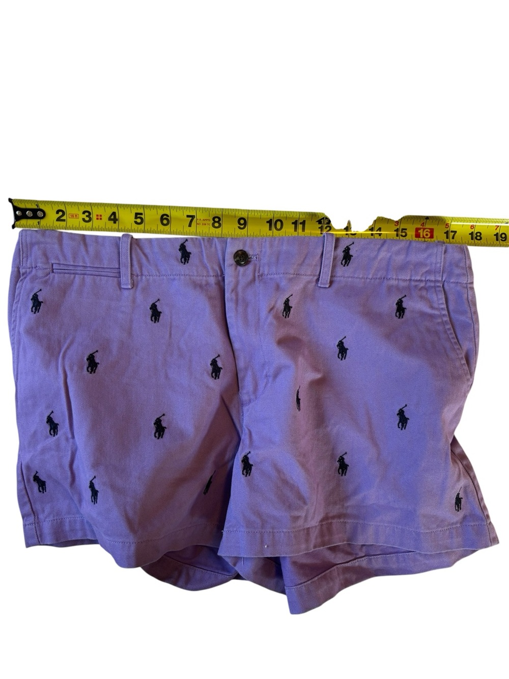 Ralph Lauren Sport Women's Chino Shorts Embroidered Pony Logo Purple Size 12 - Picture 5 of 7
